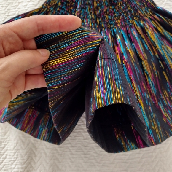 Queen Of Sparkles Black Rainbow Leather High Rise Swing Shorts Sz Xs - Picture 3 of 5